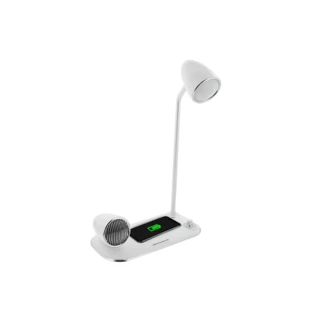 Încărcător wireless birou Tellur, 15W, Boxă Bluetooth 5W, Lampă de birou, Tellur Nostalgia, Alb