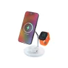 Încărcător wireless birou Tellur, 3-in-1, certificat MagSafe 15W, Watch 2.5W, TWS 5W, alb