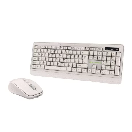 Kit tastatură și mouse fără fir Tellur Green, 2.4GHz, nano receiver, crem