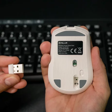 Mouse wireless Tellur, Silent Click, Alb