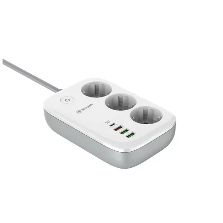 Prelungitor WiFi Tellur Smart, 3 porturi, PD30W, QC18W, 2xUSB 2.4A, 2500W, 10A, 2m