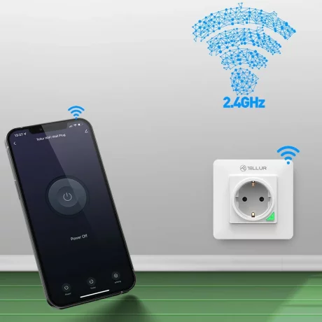 Priză de perete WiFi Tellur Smart, 3000W, 16A, alb