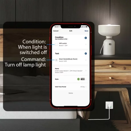 Priză de perete WiFi Tellur Smart, 3000W, 16A, alb
