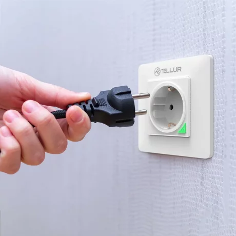 Priză de perete WiFi Tellur Smart, 3000W, 16A, alb