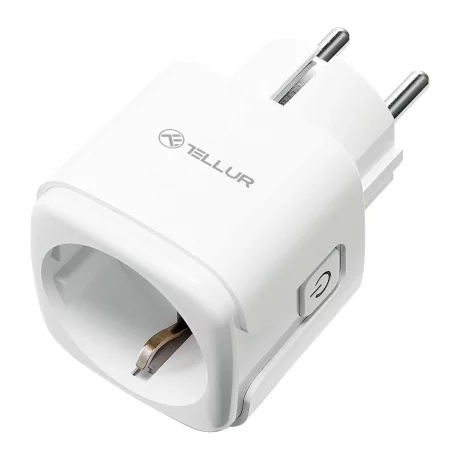 Priză WiFi Tellur Smart, monitorizare consum, 3680W, 16A, alb