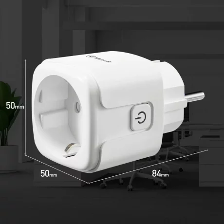 Priză WiFi Tellur Smart, monitorizare consum, 3680W, 16A, alb
