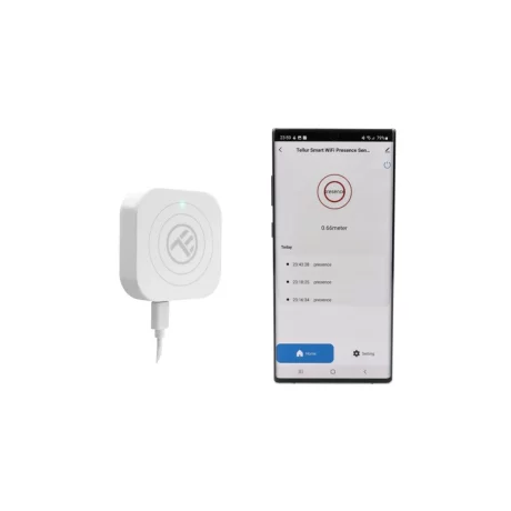 Senzor de prezență WiFi Tellur Smart, Microunde Radar 24GHz, USB-C, alb