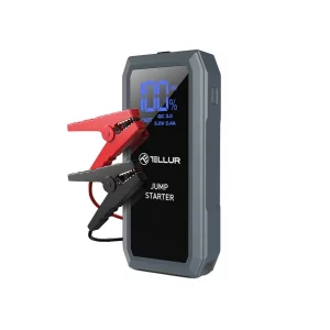 Starter auto portabil Tellur, 12V, 1500A, baterie externă, 16800mAh, lanternă, gri