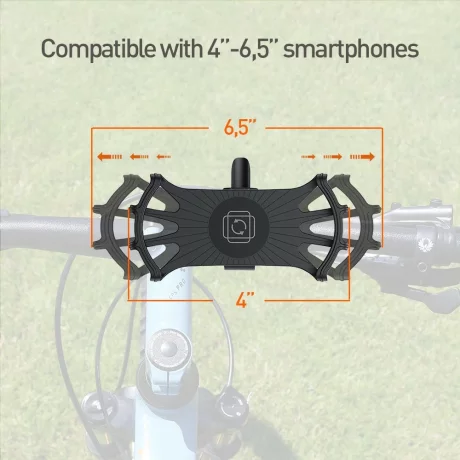 Suport detașabil Tellur de telefon 4&quot;-6.5&quot; pentru bicicletă BPH100, negru
