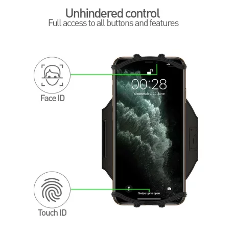 Suport detașabil Tellur de telefon 4&quot;-6.5&quot; pentru braț A100, negru