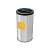Coș inox colectare selectivă 2 compartimente cu găleată interioară, 2 x 30 L