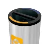 Coș inox colectare selectivă 2 compartimente cu găleată interioară, 2 x 30 L