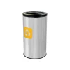 Coș inox colectare selectivă 2 compartimente cu găleată interioară, 2 x 30 L
