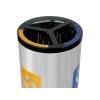 Coș inox colectare selectivă 3 compartimente 3 x 25 L