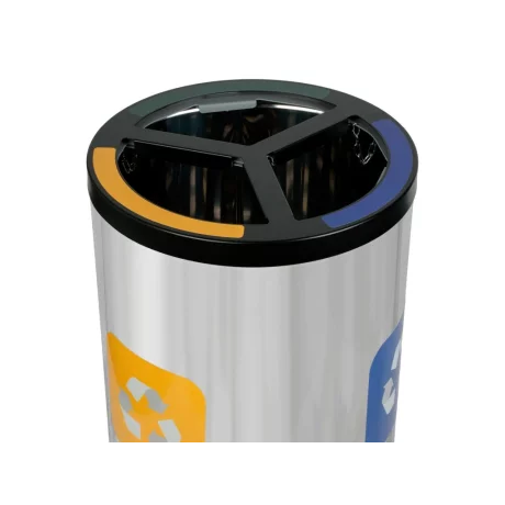 Coș inox colectare selectivă 3 compartimente 3 x 25 L