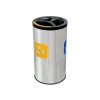 Coș inox colectare selectivă 3 compartimente 3 x 25 L
