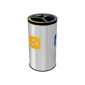 Coș inox colectare selectivă 3 compartimente 3 x 25 L