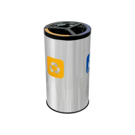Coș inox colectare selectivă 3 compartimente 3 x 25 L
