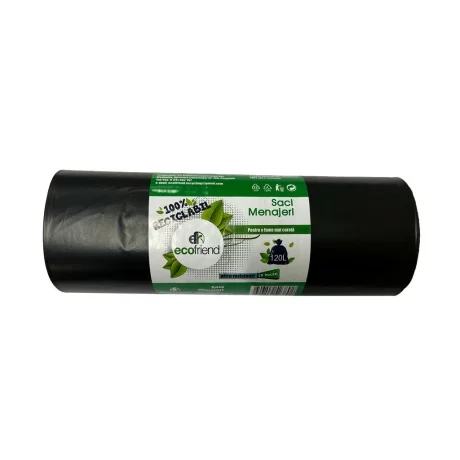 Saci menaj 120 L (70 x 110) 30 microni 10 buc/rolă LDPE
