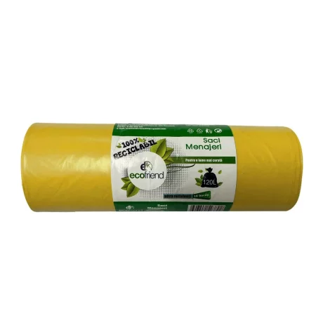 Saci menaj 120 L (70 x 110) 30 microni 10 buc/rolă LDPE