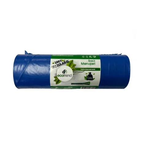 Saci menaj 120 L (70 x 110) 30 microni 10 buc/rolă LDPE
