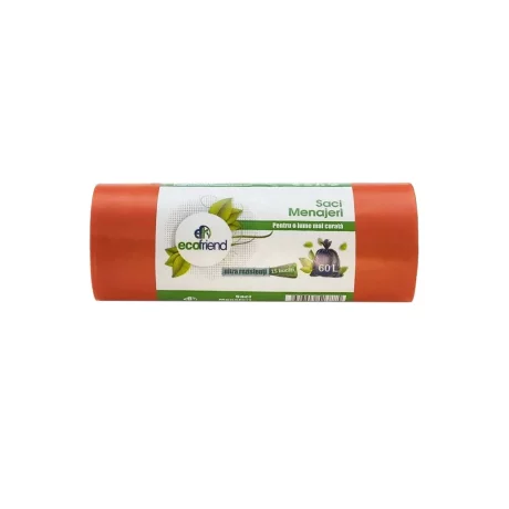 Saci menaj 60 L (60 x 80) 24 microni 15 buc/rolă LDPE