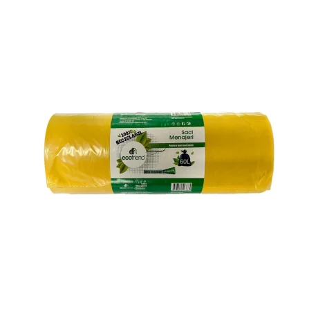 Saci menaj 60 L (60 x 80) 24 microni 15 buc/rolă LDPE