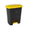 Coș de gunoi reciclare selectivă cu pedală 15 L corp gri capac color