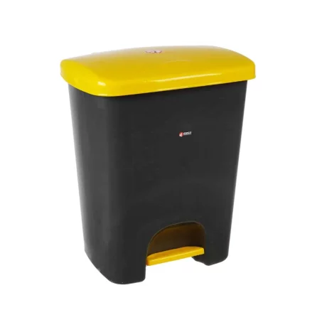 Coș de gunoi reciclare selectivă cu pedală 15 L corp gri capac color