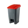 Coș de gunoi reciclare selectivă cu pedală 70 L corp gri capac color