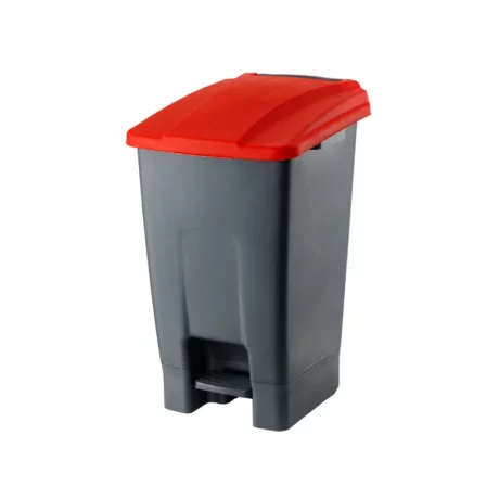 Coș de gunoi reciclare selectivă cu pedală 70 L corp gri capac color