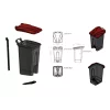 Coș de gunoi reciclare selectivă cu pedală 70 L corp gri capac color