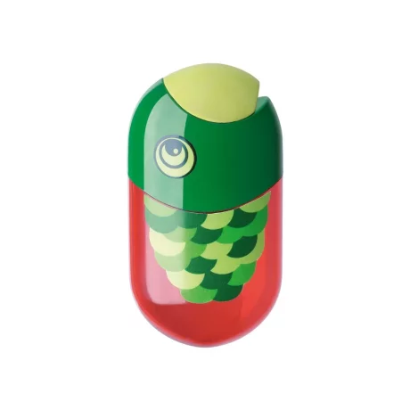 Ascuțitoare plastic dublă cu container și radieră pește Faber-Castell
