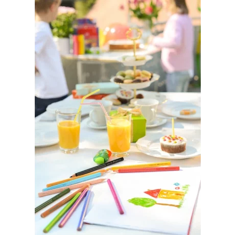Ascuțitoare plastic dublă cu container și radieră pește Faber-Castell