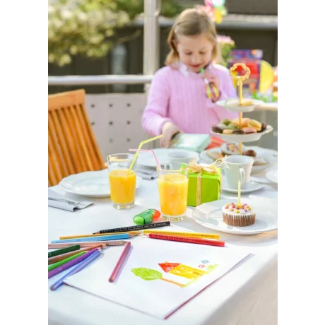 Ascuțitoare plastic dublă cu container și radieră pește Faber-Castell