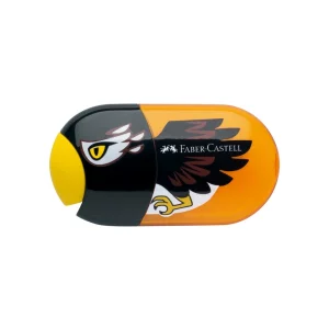 Ascuțitoare plastic dublă cu container și radieră vultur Faber-Castell
