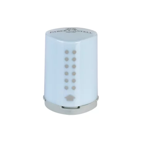 Ascuțitoare plastic simplă cu container mini grip 2001 bleu sake Faber-Castell