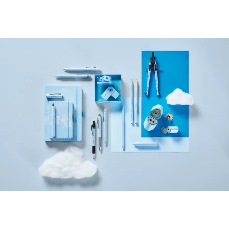 Ascuțitoare plastic simplă cu container mini grip 2001 bleu sake Faber-Castell