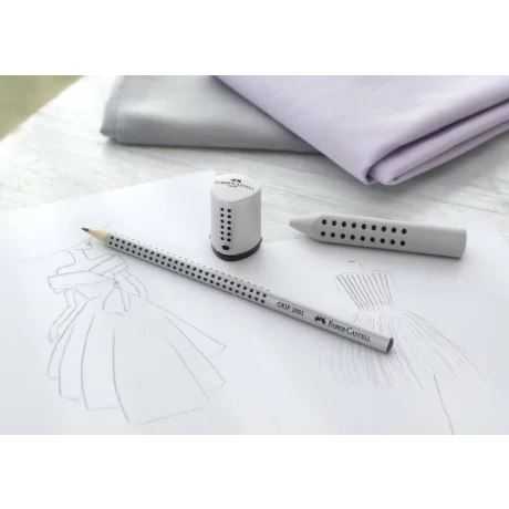Ascuțitoare plastic simplă cu container mini grip 2001 gri Faber-Castell