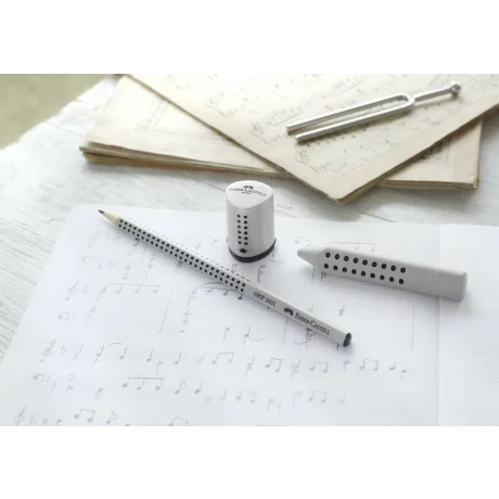 Ascuțitoare plastic simplă cu container mini grip 2001 gri Faber-Castell