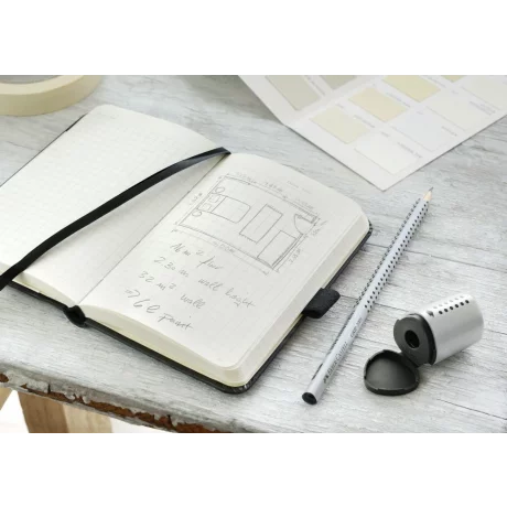 Ascuțitoare plastic simplă cu container mini grip 2001 gri Faber-Castell