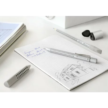 Ascuțitoare plastic simplă cu container mini grip 2001 gri Faber-Castell