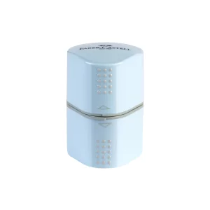 Ascuțitoare plastic triplă cu container grip 2001 bleu sky Faber-Castell