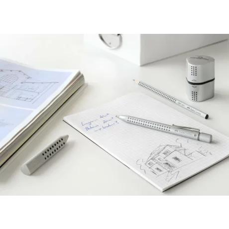 Ascuțitoare plastic triplă cu container grip 2001 gri Faber-Castell