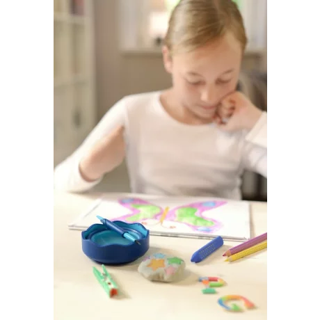 Ascuțitoare plastic triplă cu container grip 2001 gri Faber-Castell
