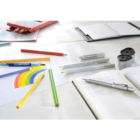 Ascuțitoare plastic triplă cu container grip 2001 gri Faber-Castell