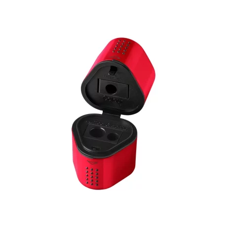 Ascuțitoare plastic triplă cu container grip 2001 roșie/albastră Faber-Castell