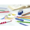 Ascuțitoare plastic triplă cu container grip 2001 roșie/albastră Faber-Castell