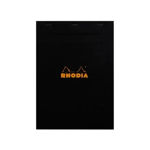 Blocnotes A4, capsat, 80 file, N°18, Rhodia black