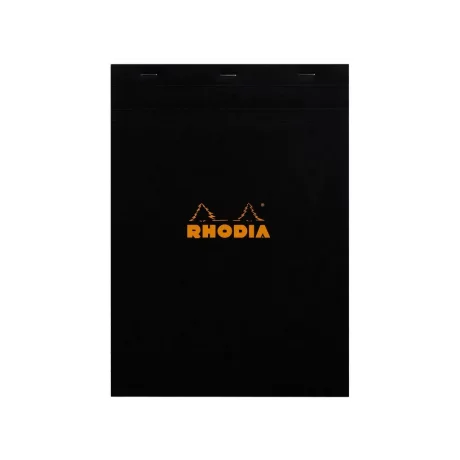 Blocnotes A4, capsat, 80 file, N°18, Rhodia black